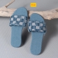 Large block denim flat bottom women's slippers S750976177622