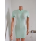 Tight solid color buttocks wrapped dress FF1017